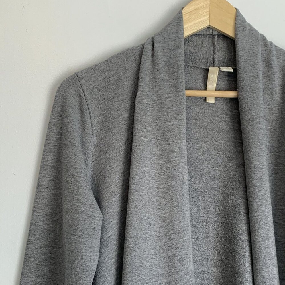 J. Jill Pure Jill Large Petite Gray Stretch French Terry Cardigan Casual Cozy - Picture 4 of 9